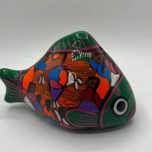 VTG Terra Cotta Mexican Handpainted fish